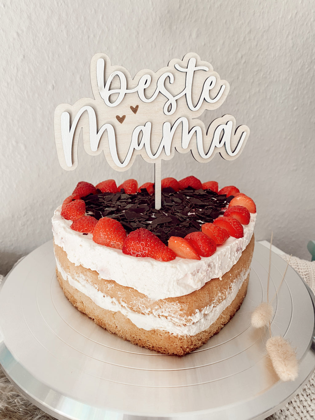 Caketopper Beste Mama aus Holz, Geschenk zum Muttertag, personalisierbar