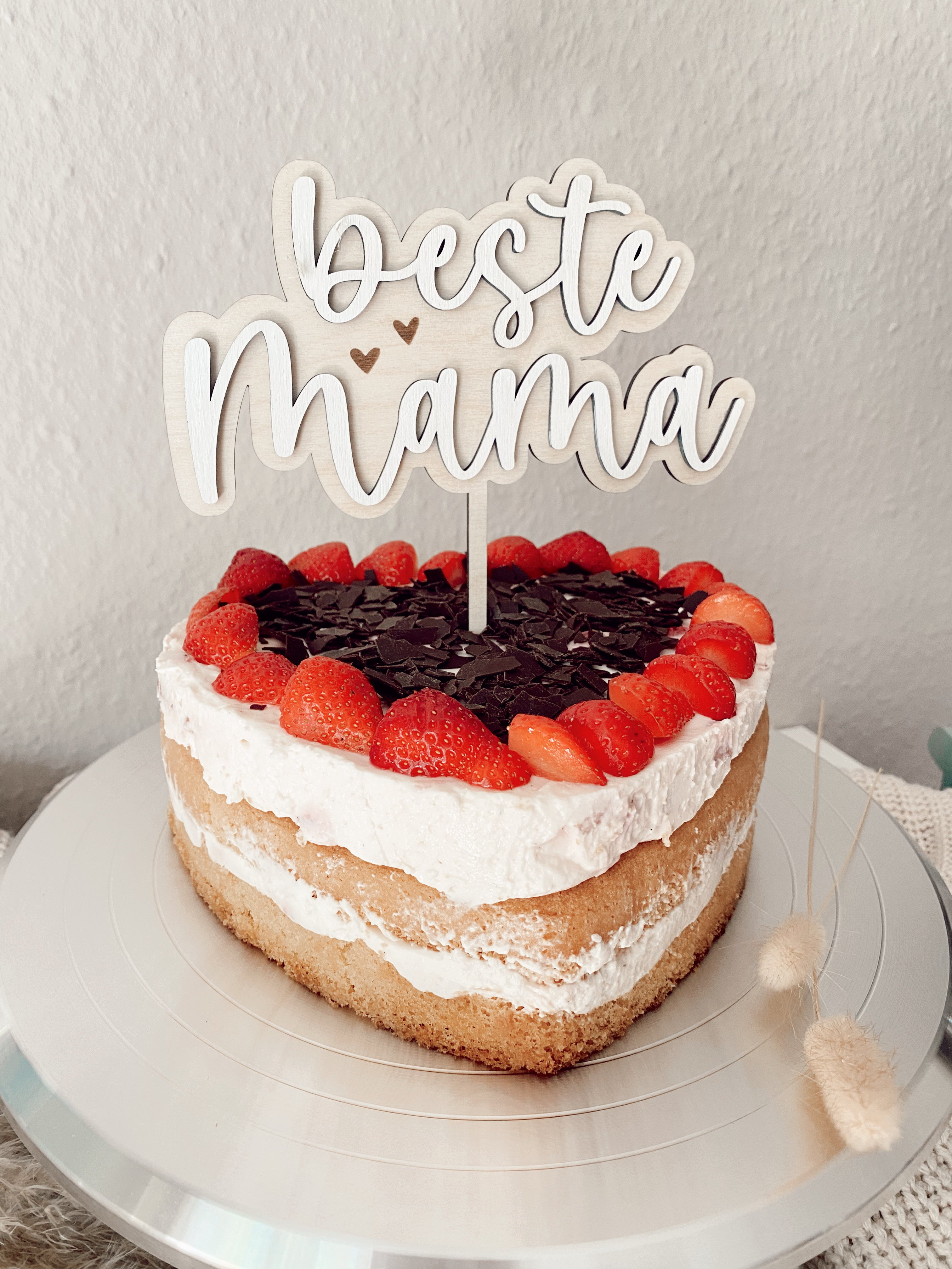 Caketopper Beste Mama aus Holz, Geschenk zum Muttertag, personalisierbar