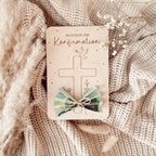Holzkarte zur Konfirmation, Kommunion oder Taufe, Personalisierbares Geldgeschenk